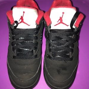 Boys Red & White Jordan sneakers gently worn.